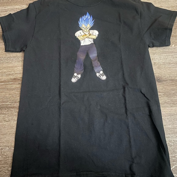Black Dragon Ball Z SS Blue Vegeta T Shirt - Picture 3 of 4